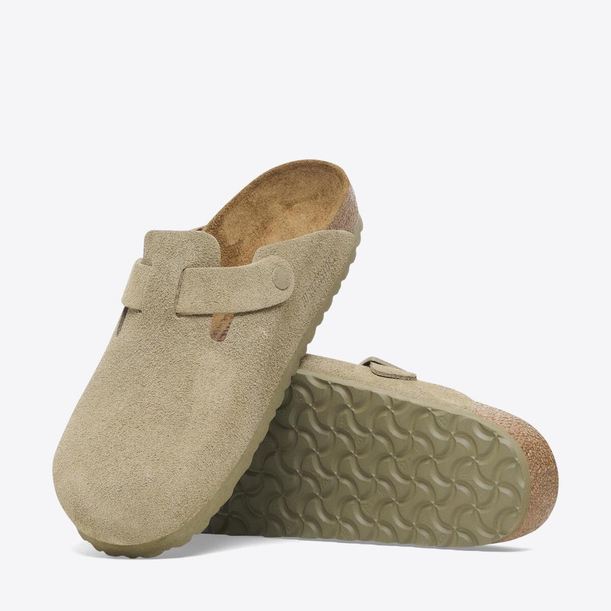 BIRKENSTOCK Boston Suede Faded Khaki - Image 0