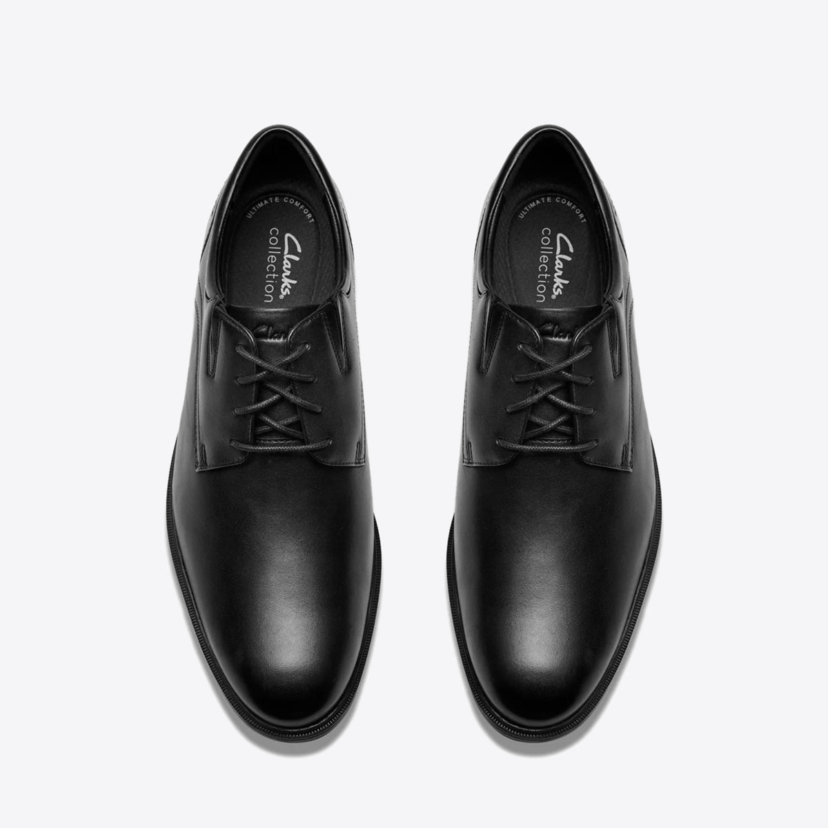 CLARKS Mens Steadwell Lace Black Leather - Image 0
