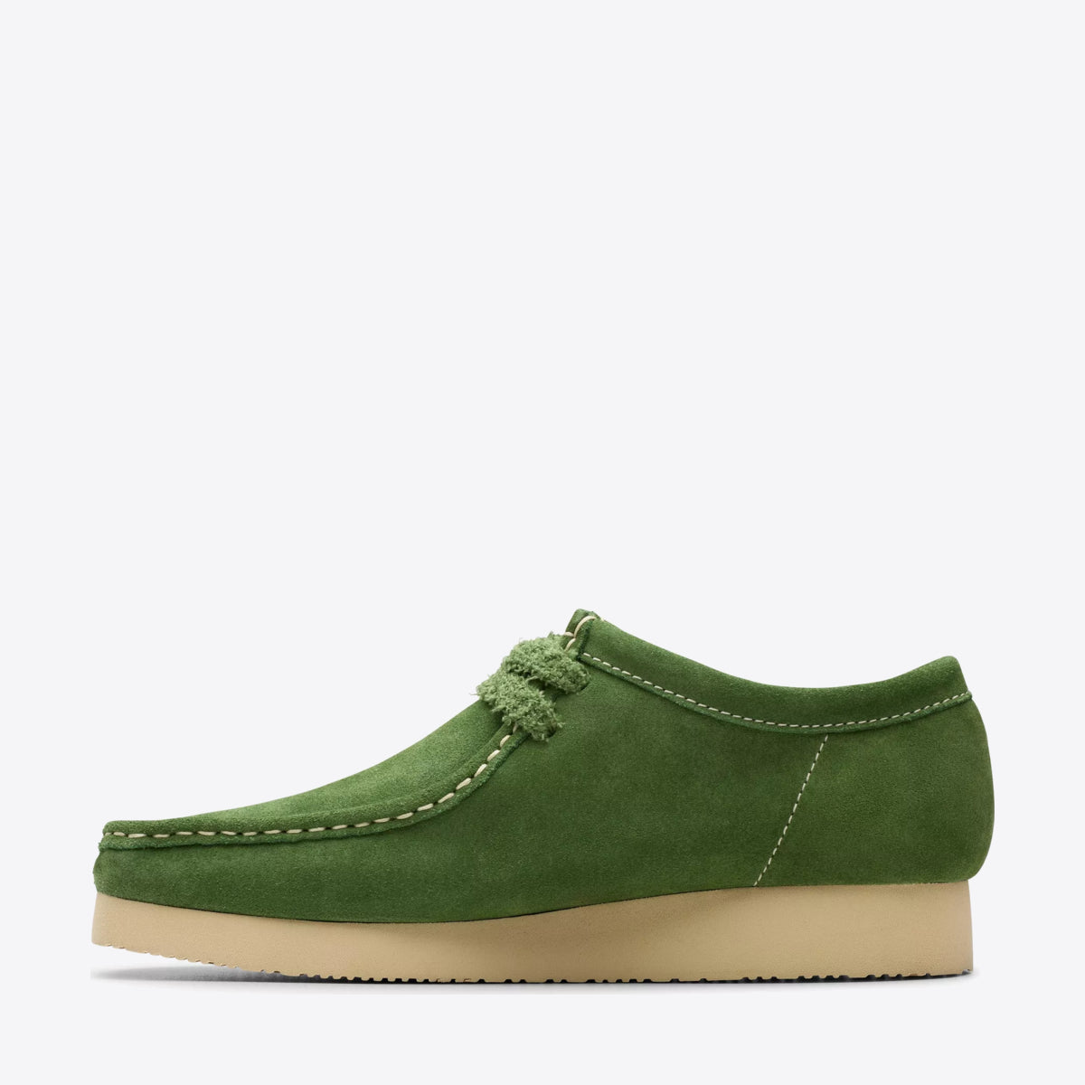 CLARKS Mens Wallabee 2604 Green Suede - Image 2