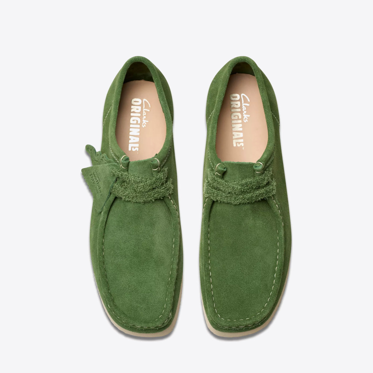 CLARKS Mens Wallabee 2604 Green Suede - Image 6