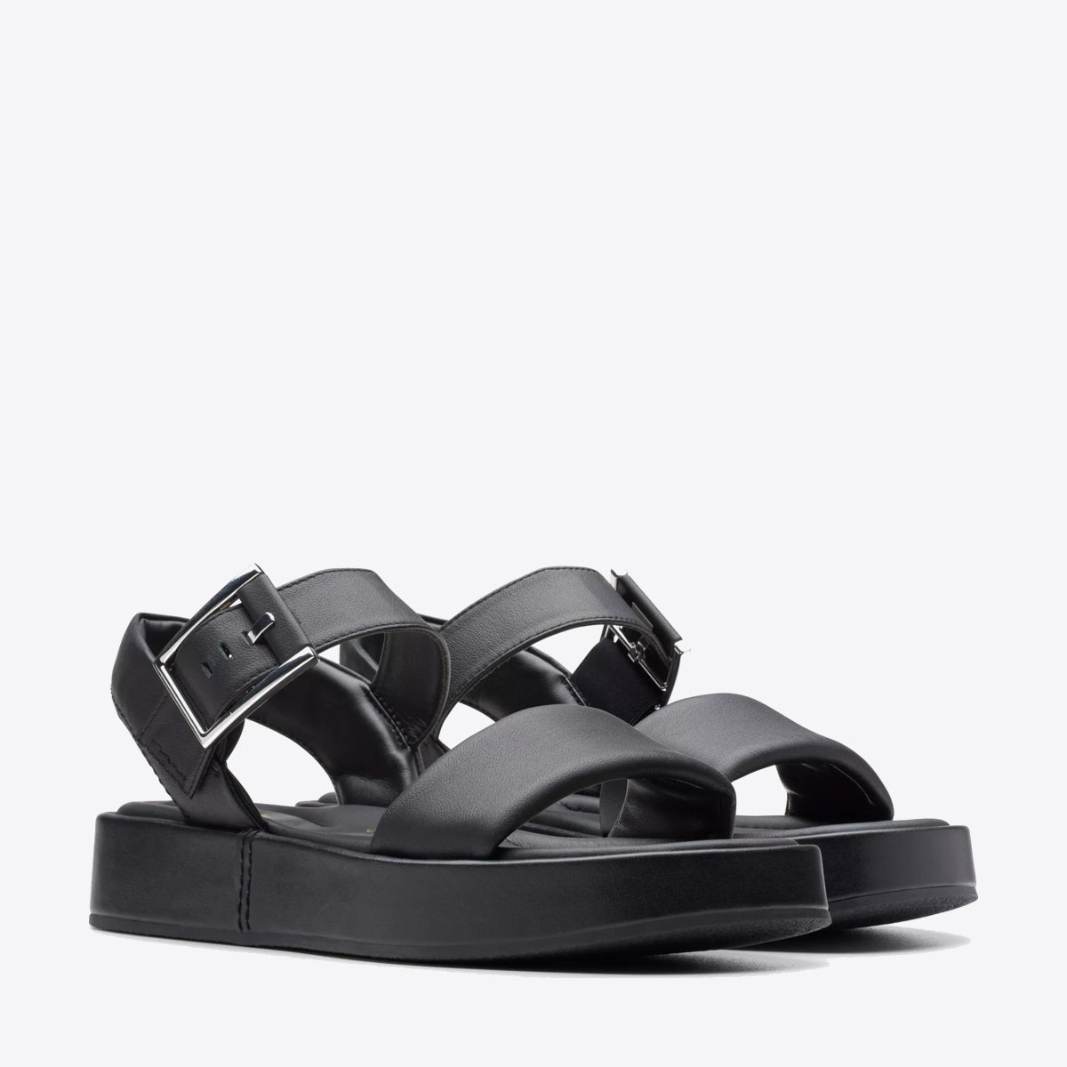 CLARKS Womens Alda Strap Black Leather - Image 4