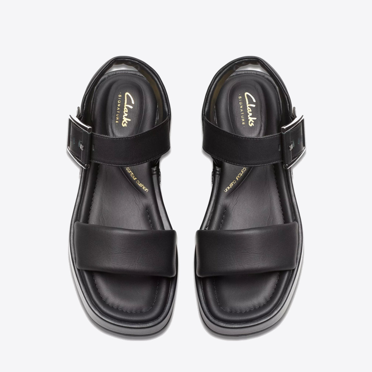 CLARKS Womens Alda Strap Black Leather - Image 6