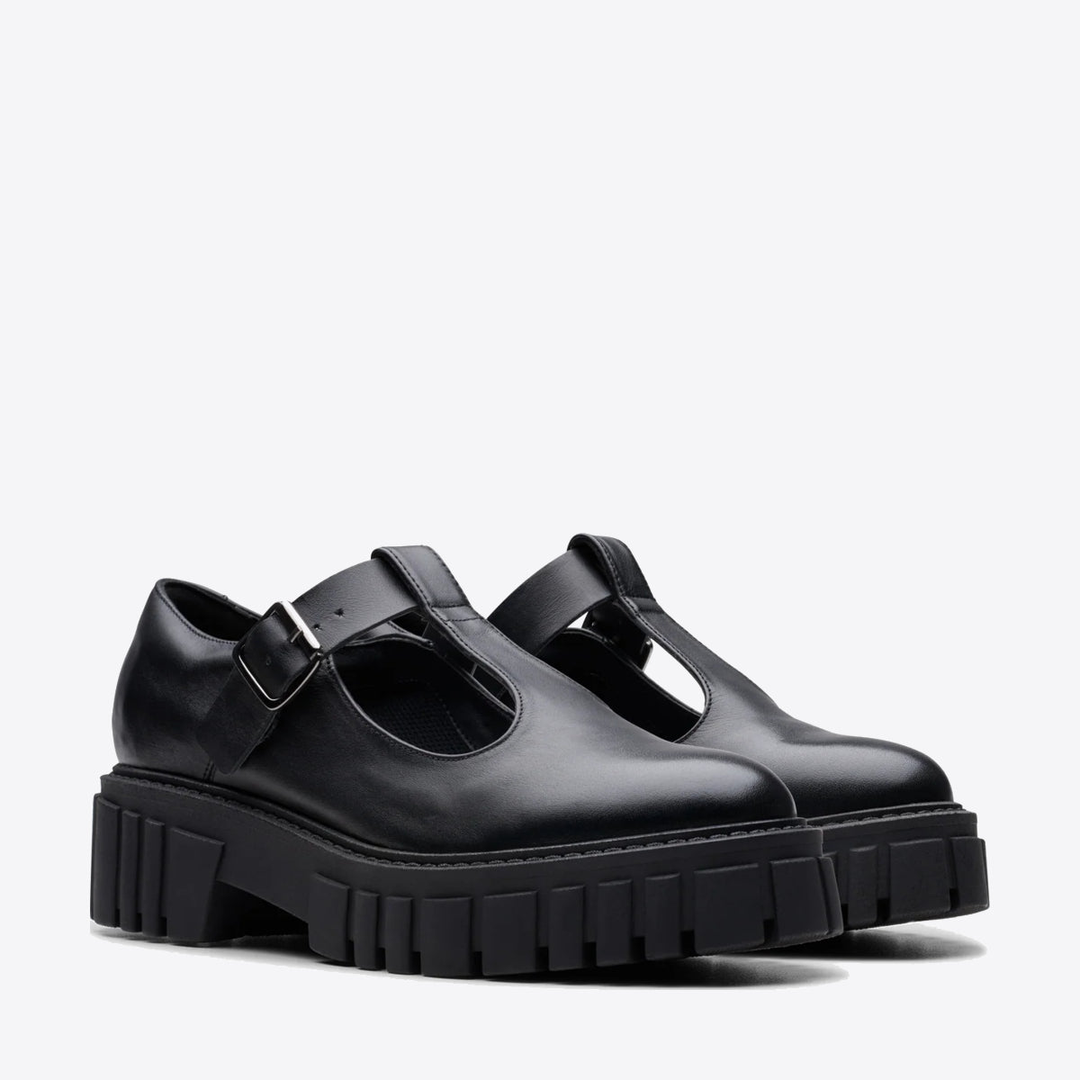 CLARKS Womens Page Bar Black Leather - Image 4