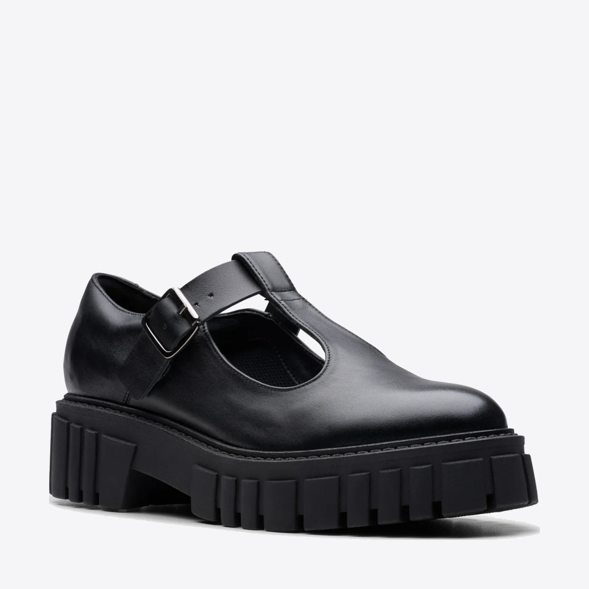 CLARKS Womens Page Bar Black Leather - Image 6