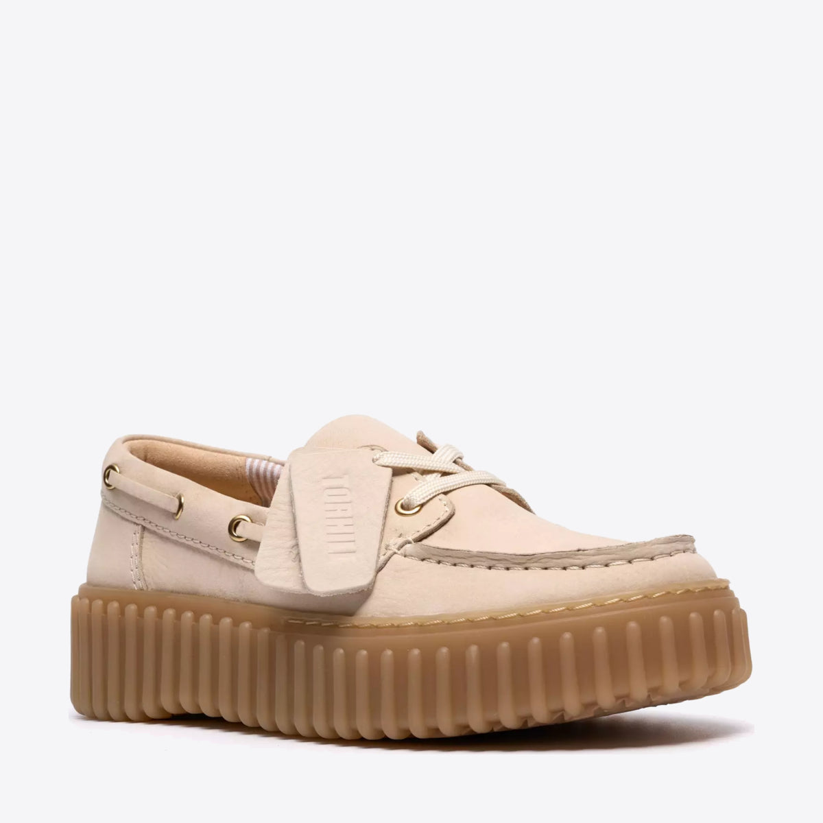 CLARKS Womens Torhill Boat Cream Nubuck - Image 0