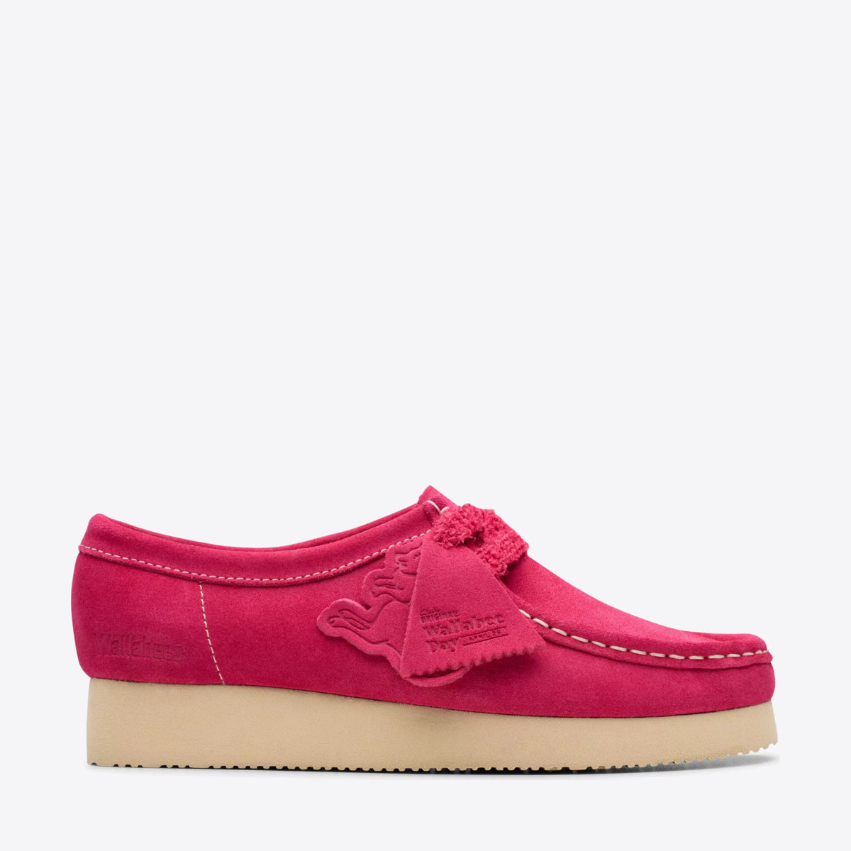 CLARKS Womens Wallabee 2604 Bright Pink Suede - Image 1