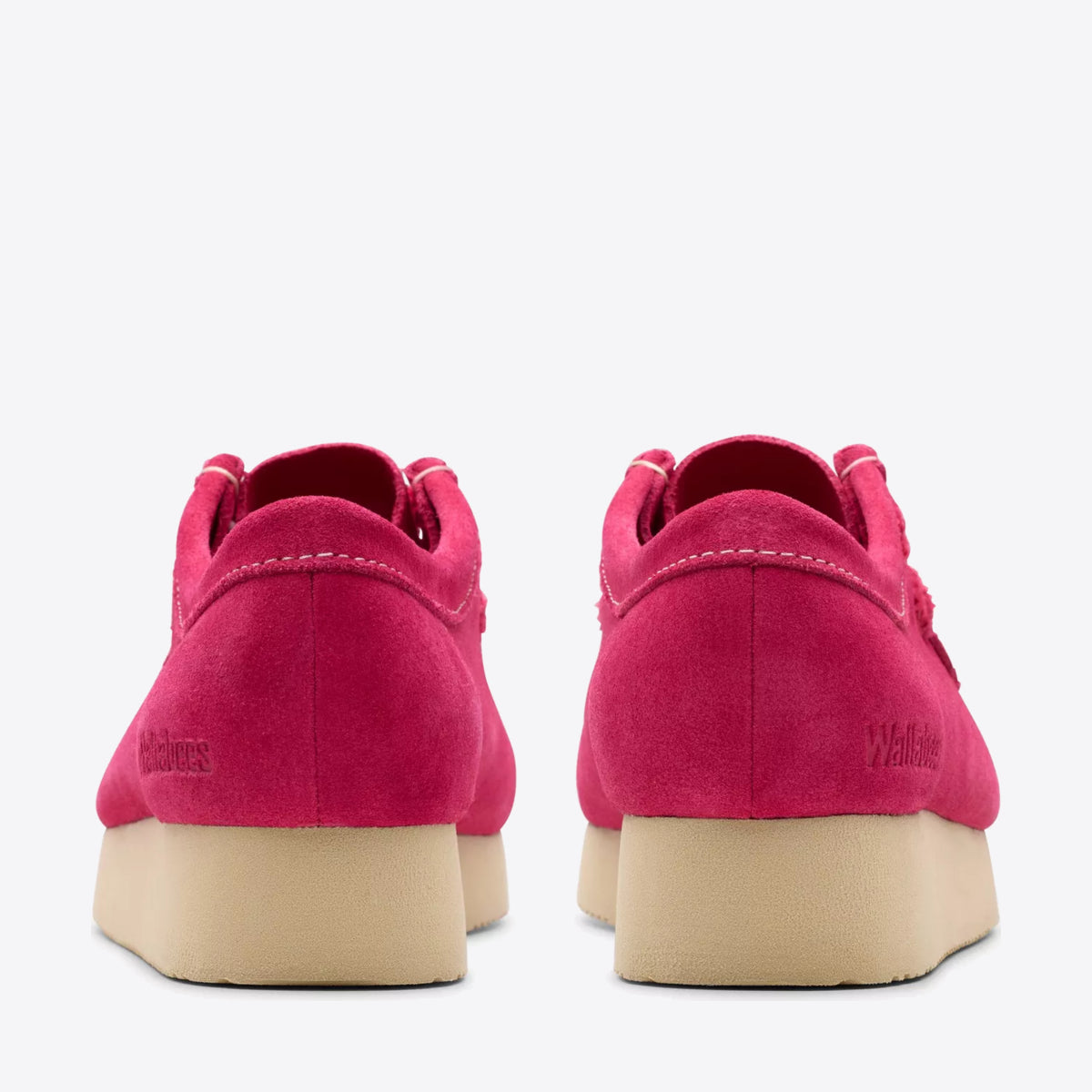 CLARKS Womens Wallabee 2604 Bright Pink Suede - Image 5