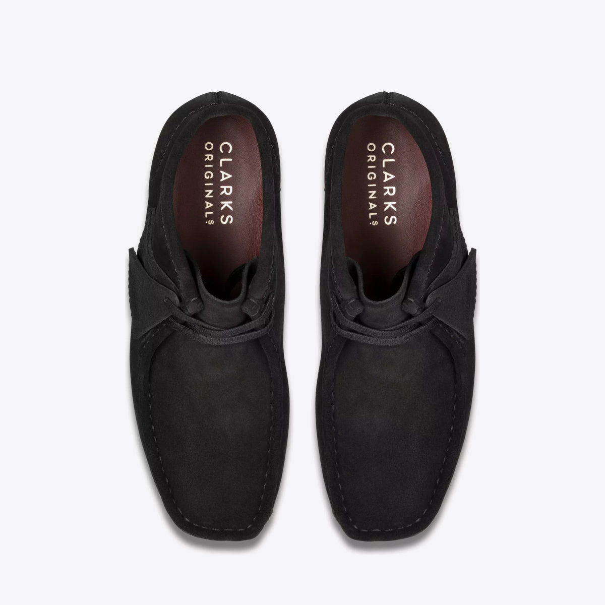 CLARKS Womens Wallabee Boot Black Suede - Image 6