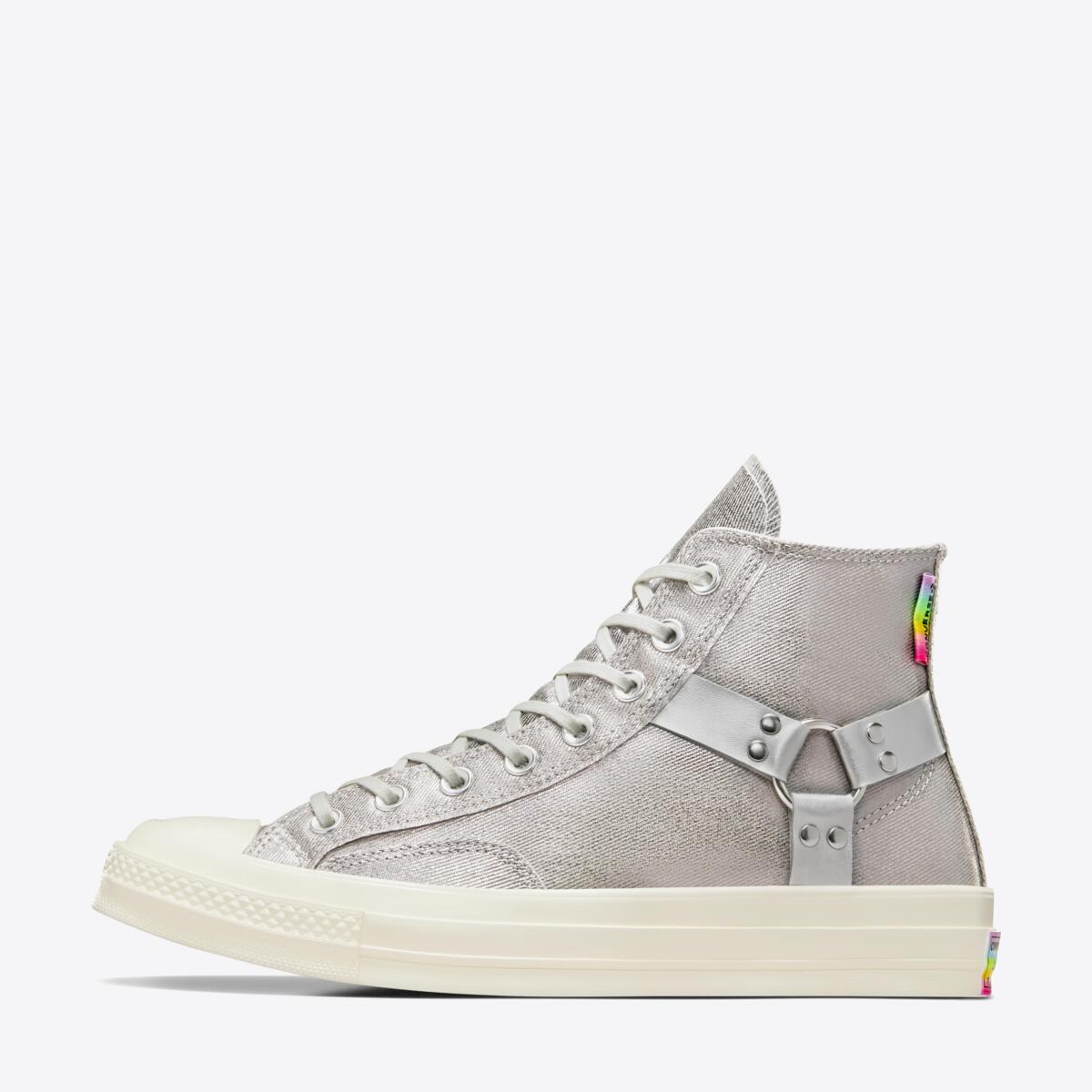 CONVERSE Chuck Taylor All Star 70 Pride Hi Silver/Chaos Fuschia - Image 3