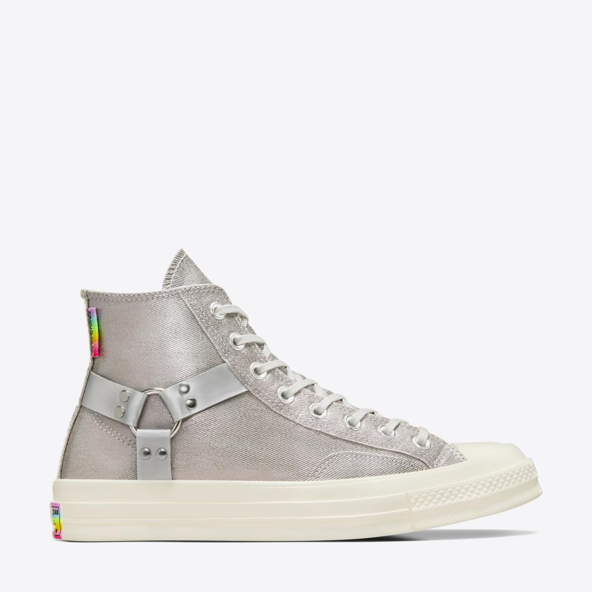 CONVERSE Chuck Taylor All Star 70 Pride Hi Silver/Chaos Fuschia - Image 9