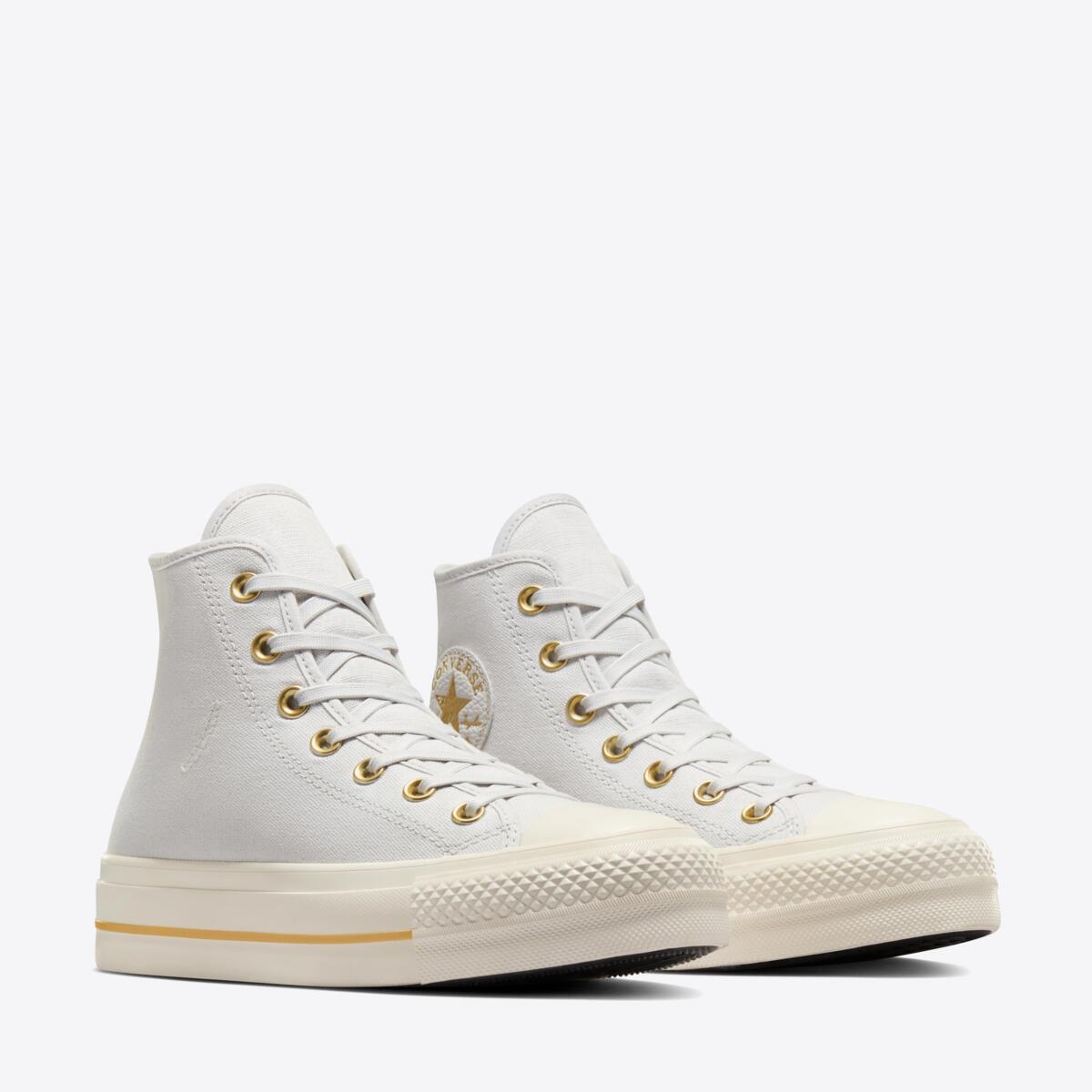 CONVERSE CT Lift Tailored Lines Hi Barely Grey/Egret/Gold - Image 5