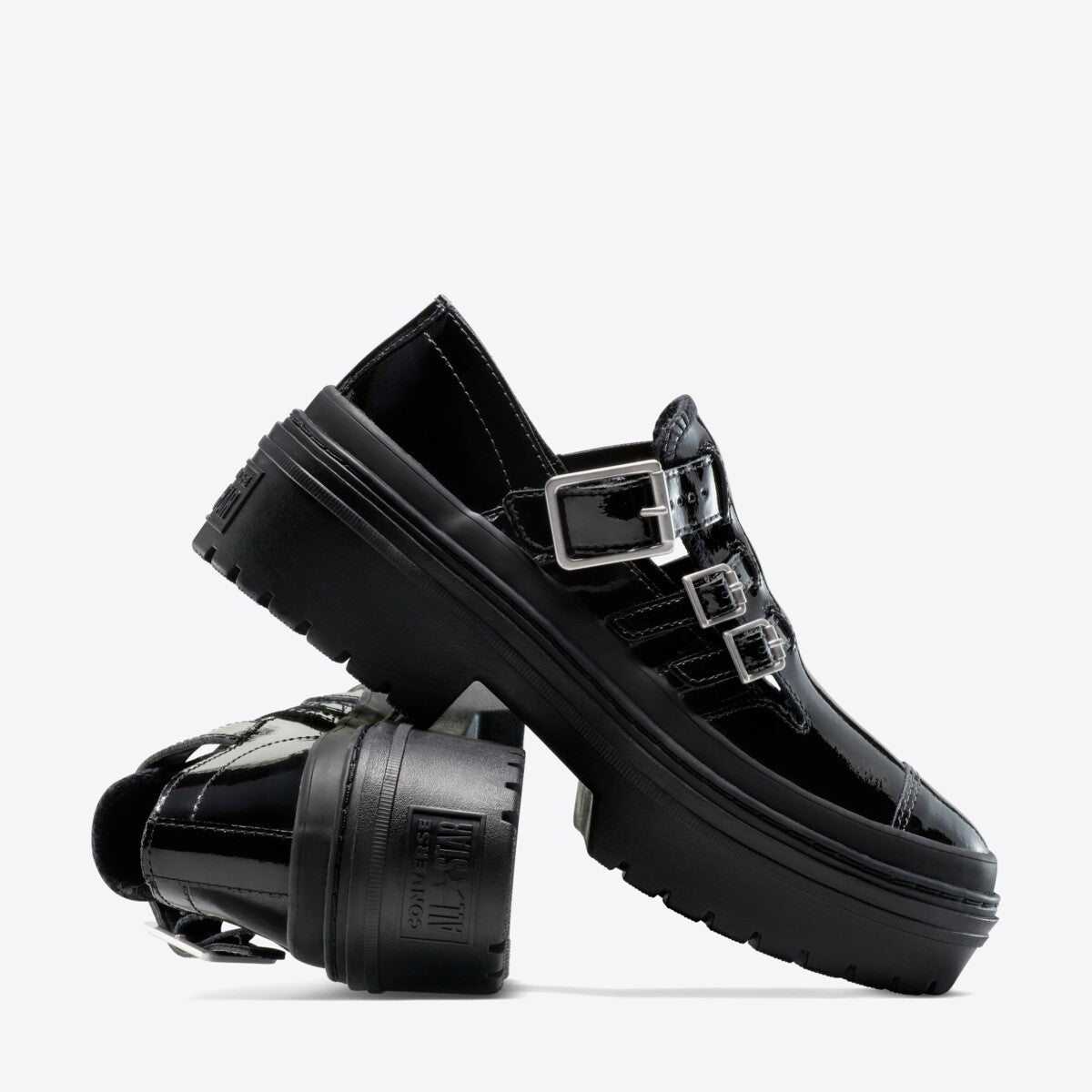 CONVERSE CT Lugged Heel Mary Jane Platform Black/Black - Image 7