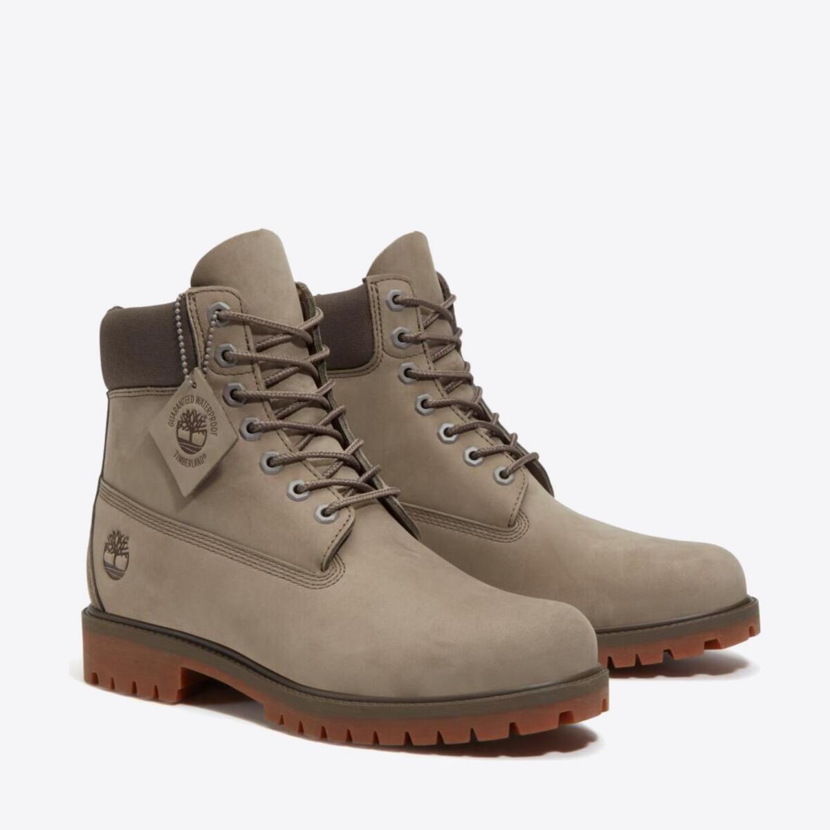 TIMBERLAND Mens 6-Inch Heritage Waterproof Boot Olive Nubuck - Image 4