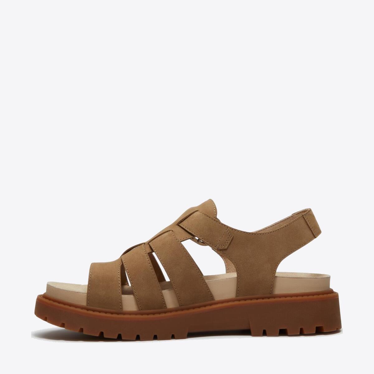 TIMBERLAND Womens Clairemont Way Sandal Medium Beige Nubuck - Image 6