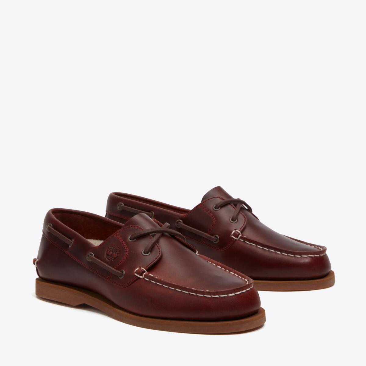 TIMBERLAND Womens Classic 2-Eye Boat Shoe Burgundy Full Grain - Image 4