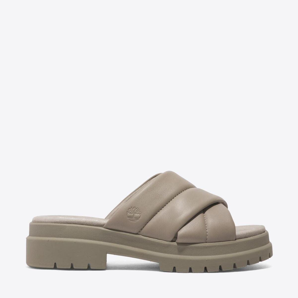 TIMBERLAND Womens London Vibe Slide Light Taupe Full Grain - Image 1