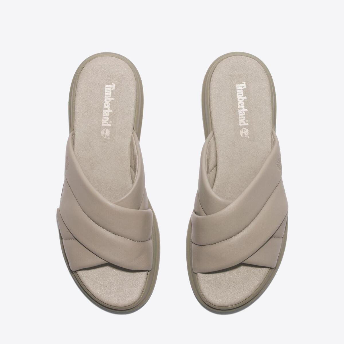 TIMBERLAND Womens London Vibe Slide Light Taupe Full Grain - Image 2