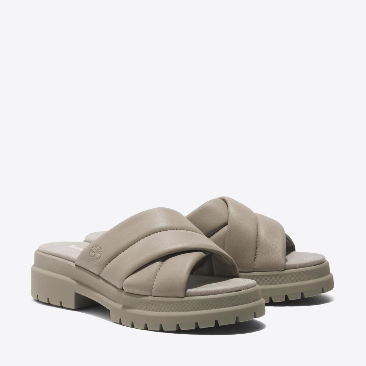 TIMBERLAND Womens London Vibe Slide Light Taupe Full Grain - Image 4