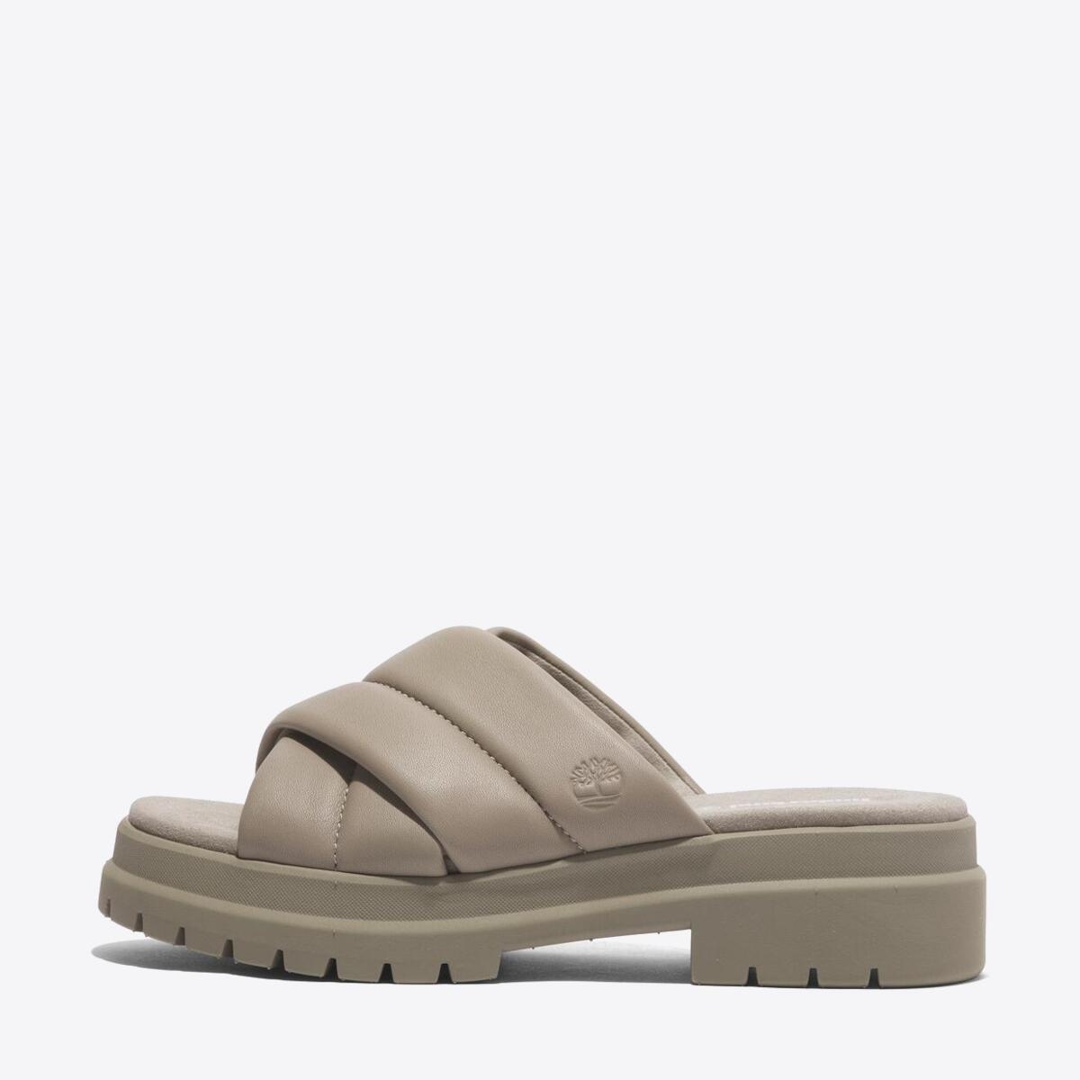 TIMBERLAND Womens London Vibe Slide Light Taupe Full Grain - Image 7
