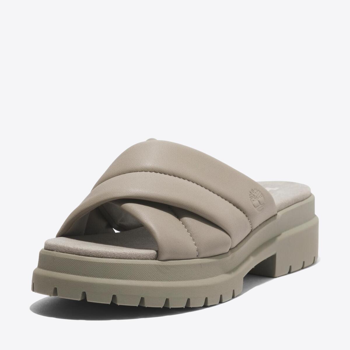 TIMBERLAND Womens London Vibe Slide Light Taupe Full Grain - Image 8