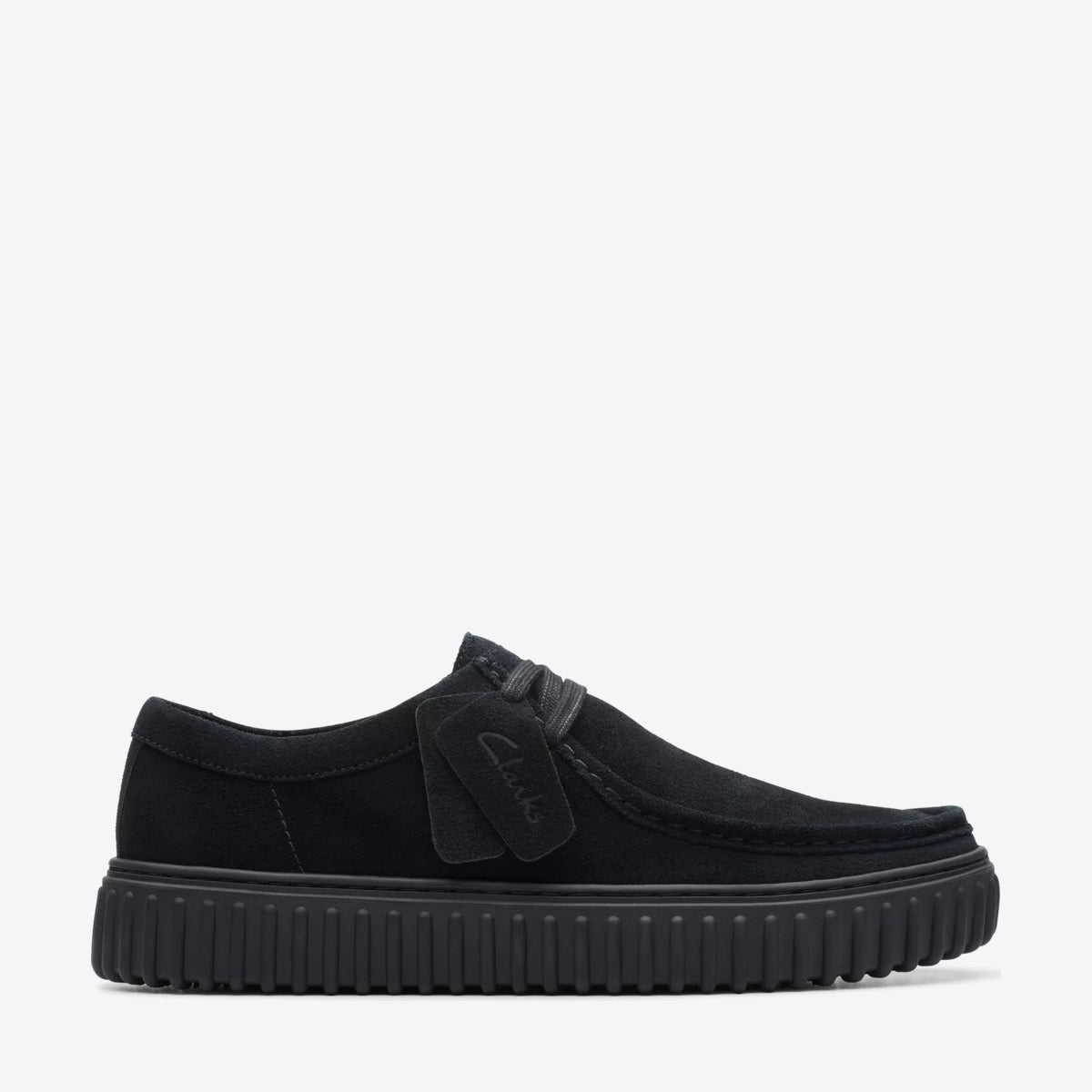 CLARKS Mens Torhill Lo Black Suede - Image 1