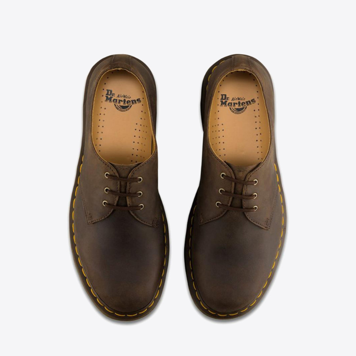 DR MARTENS 1461 Crazy Horse 3-Eye Shoe Brown - Image 5