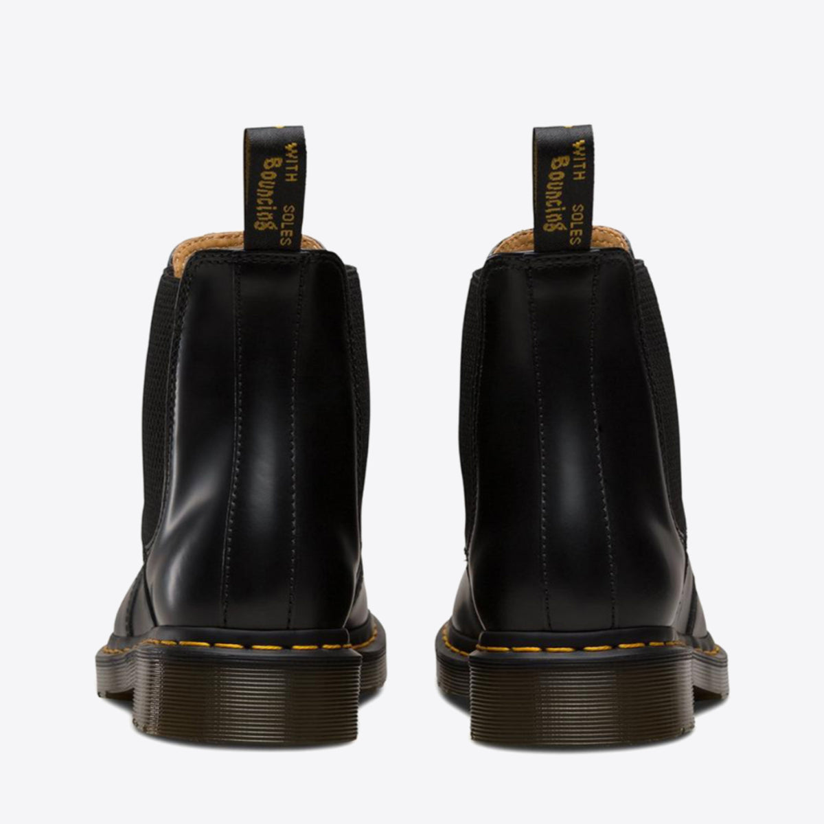 DR MARTENS 2976 Yellow Stitch Chelsea Boot Black Smooth - Image 8