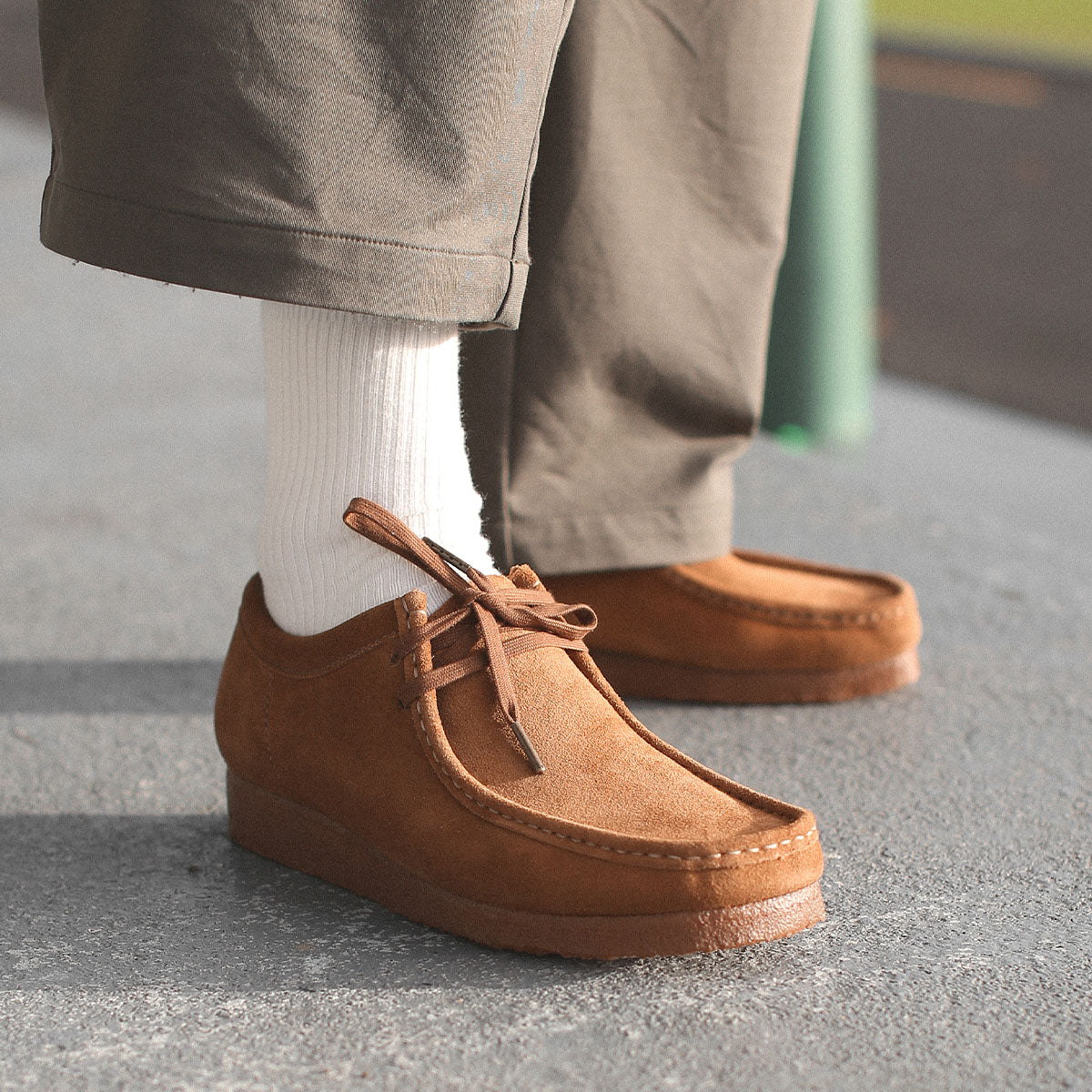 Buy CLARKS Mens Wallabee Shoe Suede - Cola | Online | Pat Menzies
