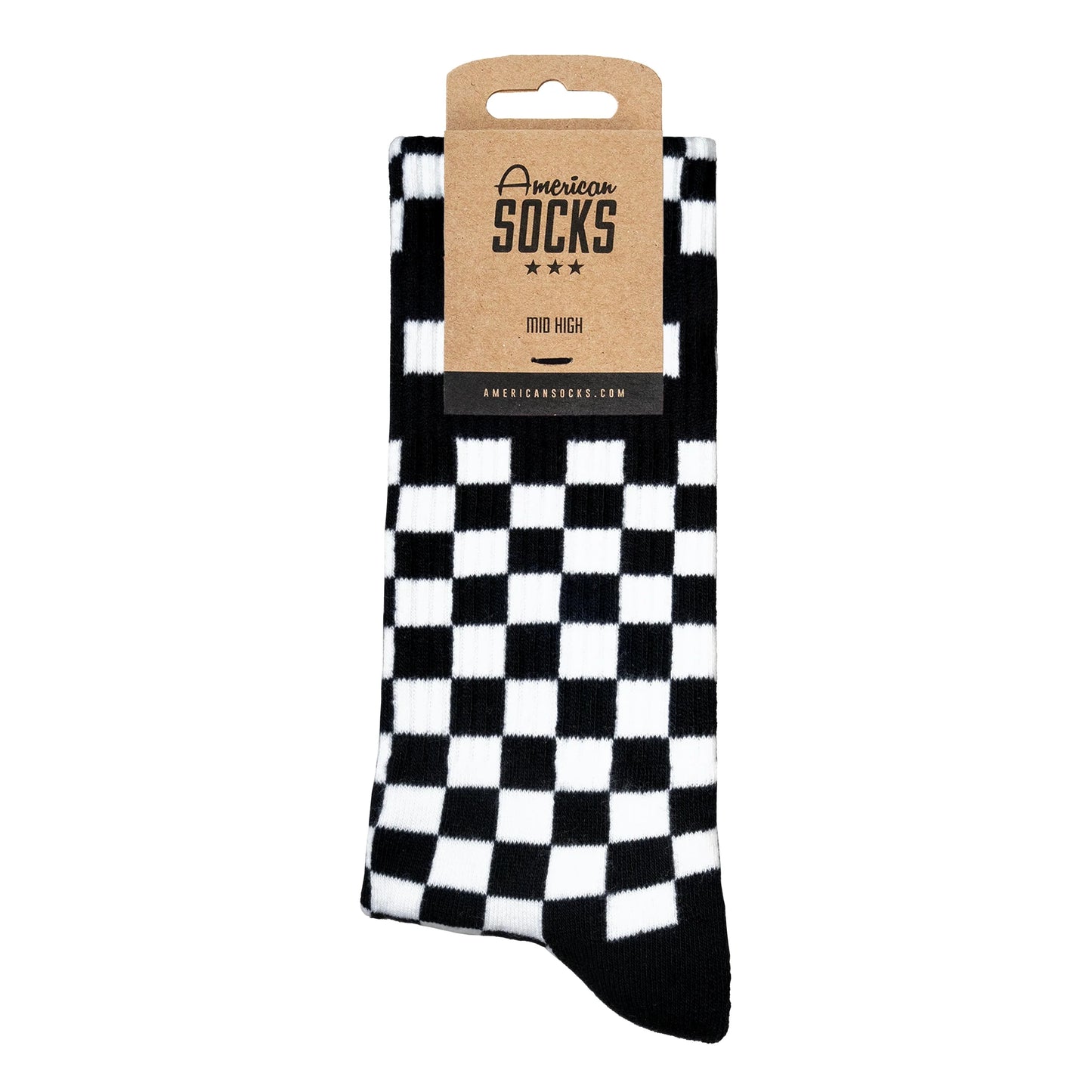 AMERICAN SOCKS Checkerboard Mid High Black/White - Image 0