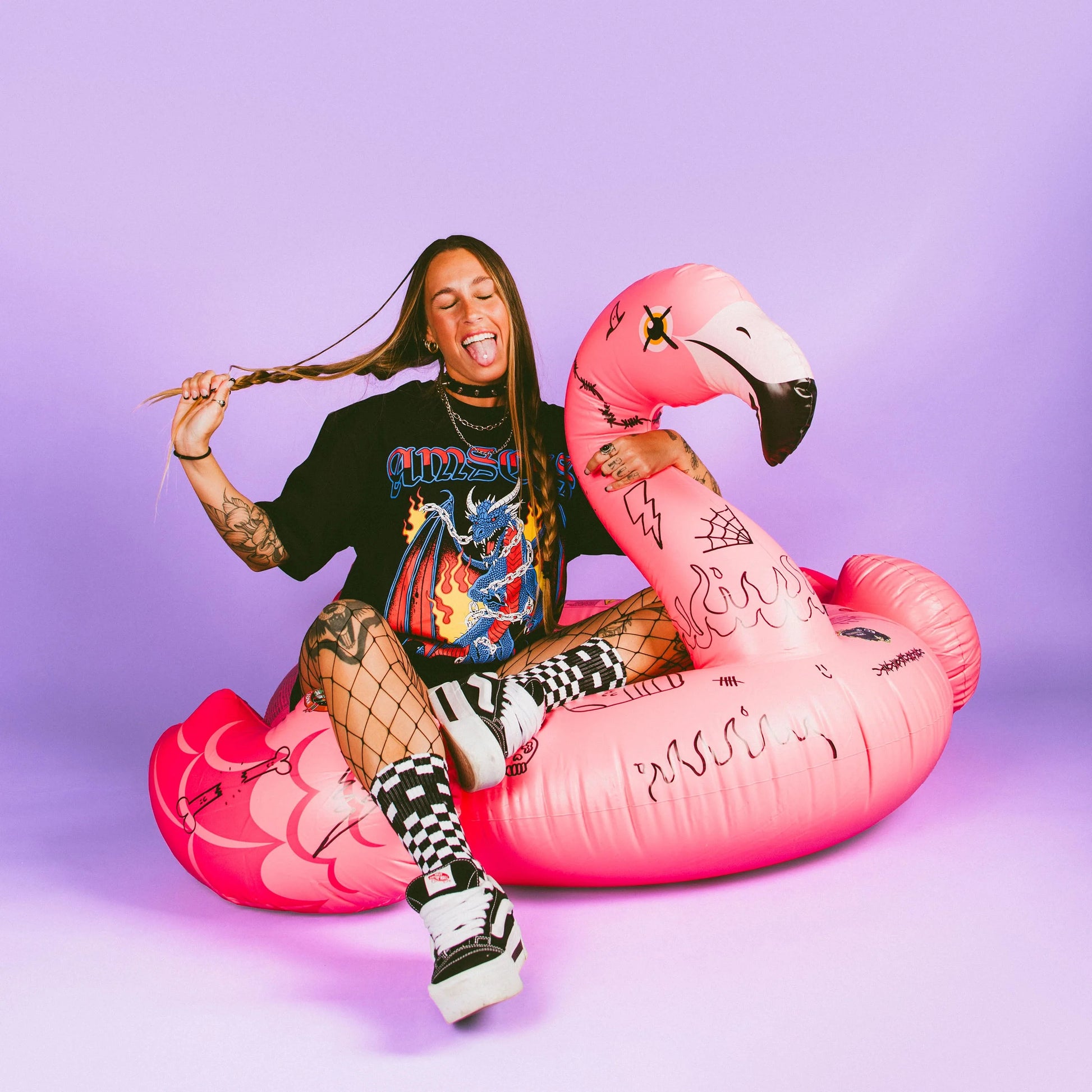 AMERICAN SOCKS Checkerboard Mid High Black/White - Image 0