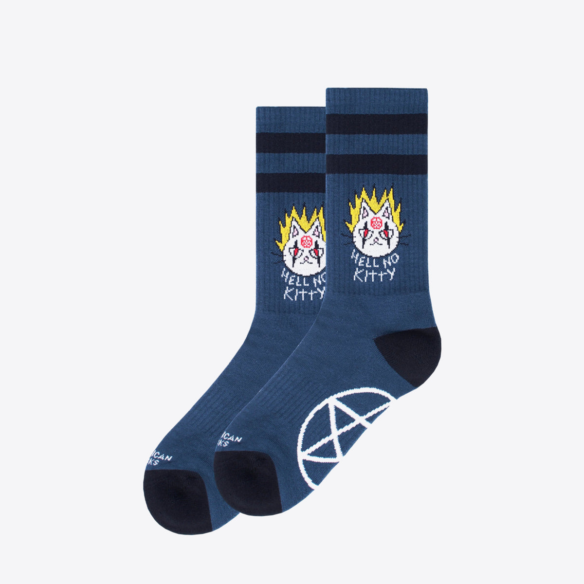 AMERICAN SOCKS Hell No kitty Mid High Blue - Image 1