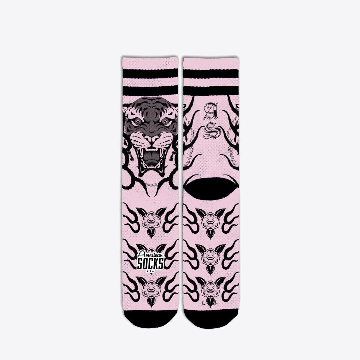 AMERICAN SOCKS Khan Mid High Pink/Black - Image 0