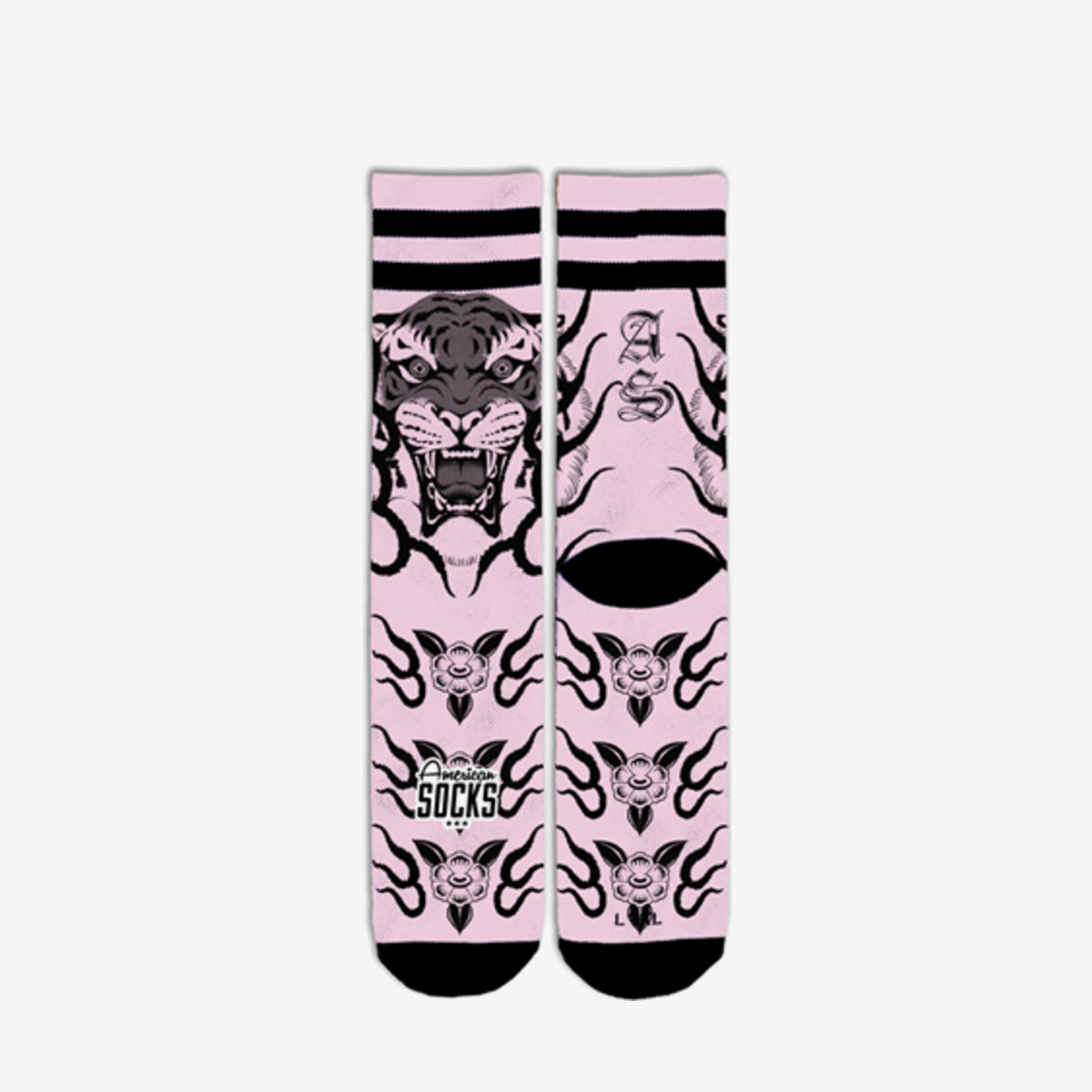 AMERICAN SOCKS Khan Mid High Pink/Black - Image 0