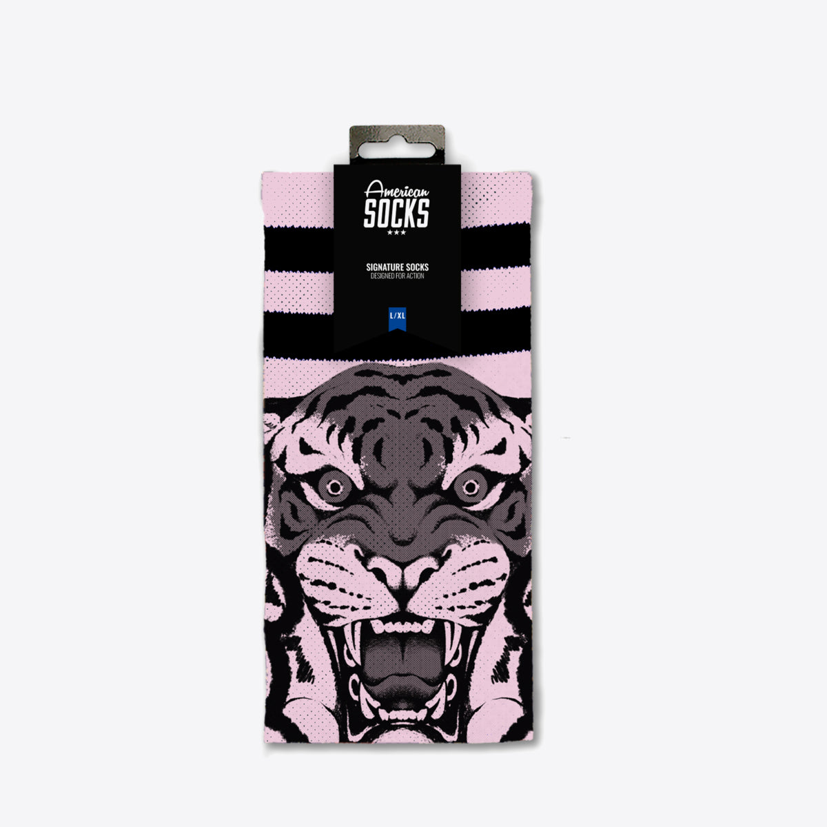 AMERICAN SOCKS Khan Mid High Pink/Black - Image 0