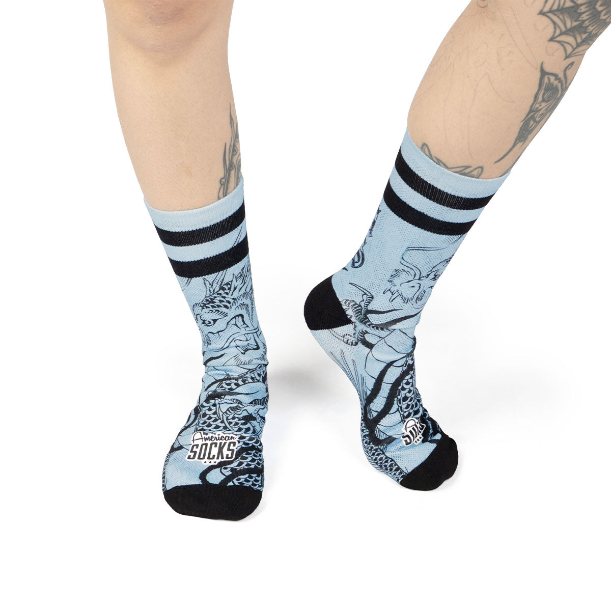 AMERICAN SOCKS Ryujin Mid High Blue - Image 0