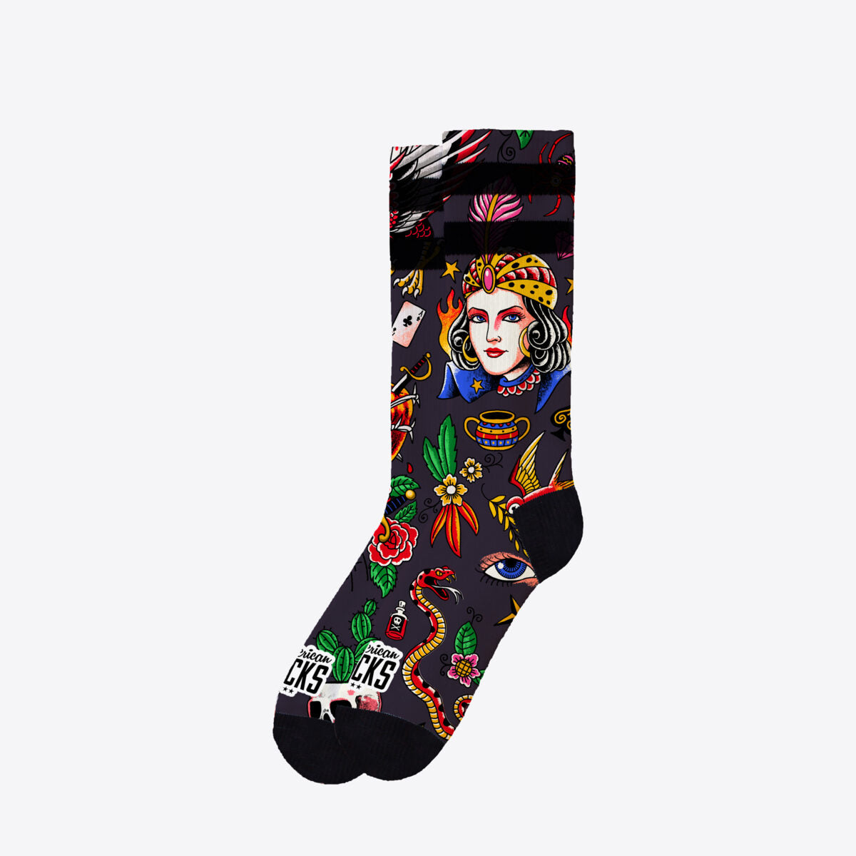 AMERICAN SOCKS Sorcerer Mid High Black/Multi - Image 0