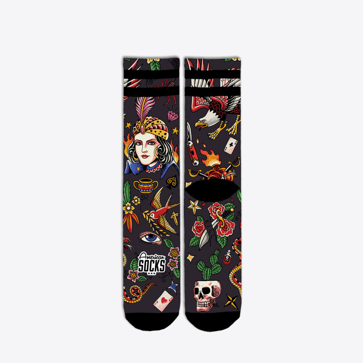 AMERICAN SOCKS Sorcerer Mid High Black/Multi - Image 0