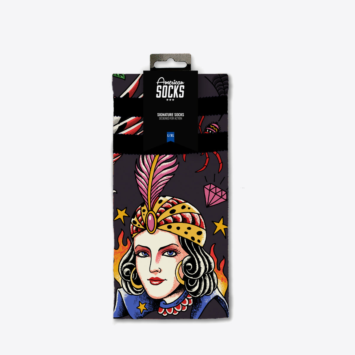 AMERICAN SOCKS Sorcerer Mid High Black/Multi - Image 0