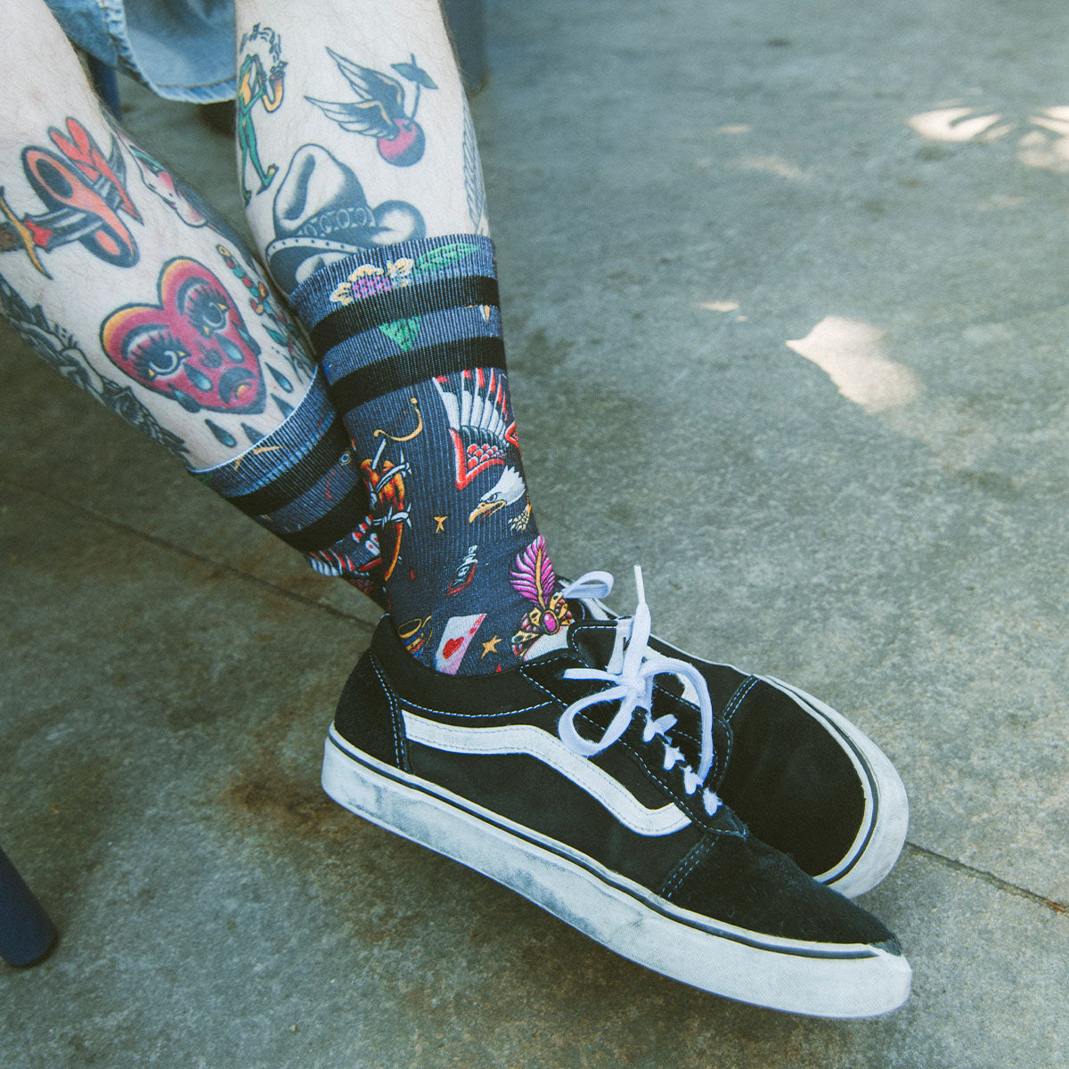 AMERICAN SOCKS Sorcerer Mid High Black/Multi - Image 0