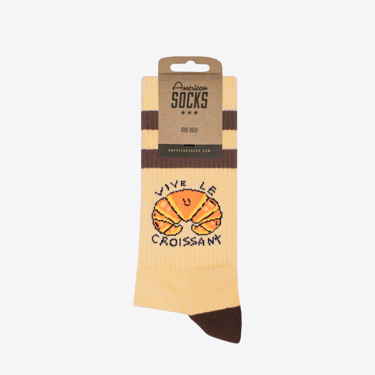 AMERICAN SOCKS Vive le Croissant Mid High White - Image 0