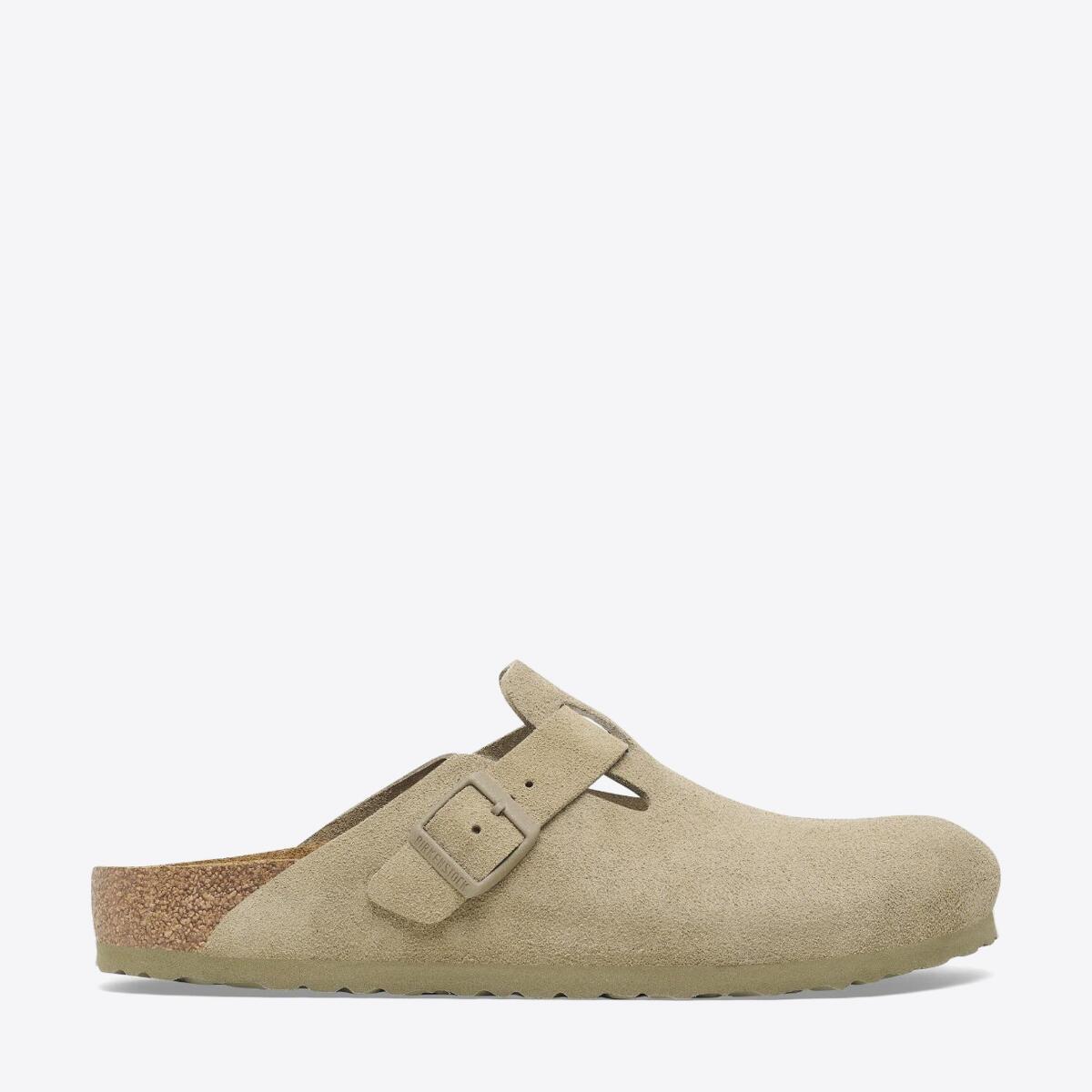 BIRKENSTOCK Boston Suede Faded Khaki - Image 0