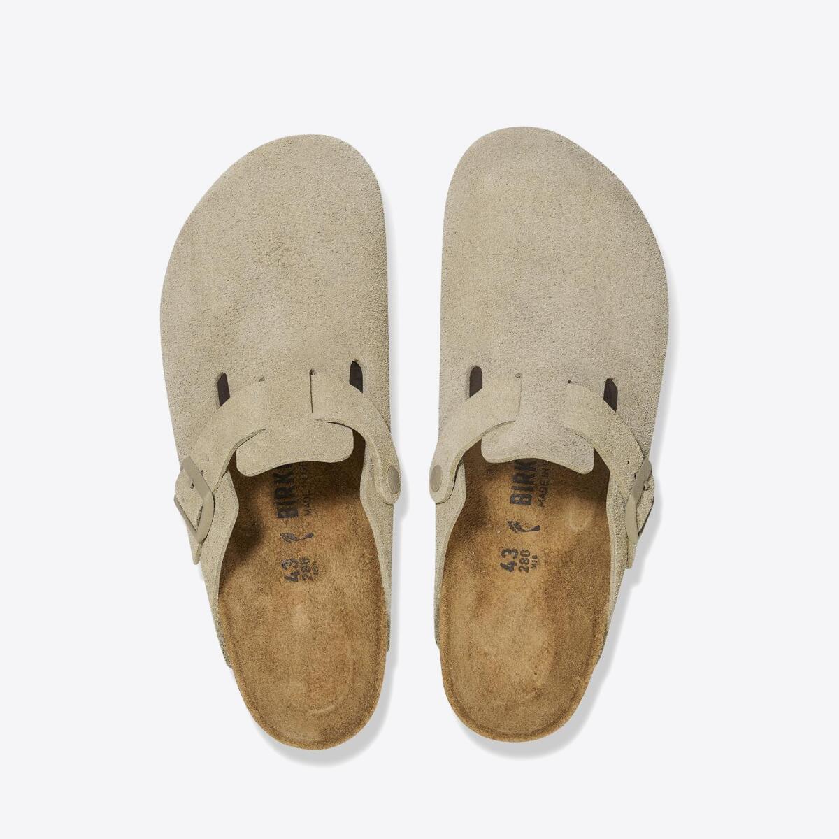 BIRKENSTOCK Boston Suede Faded Khaki - Image 0