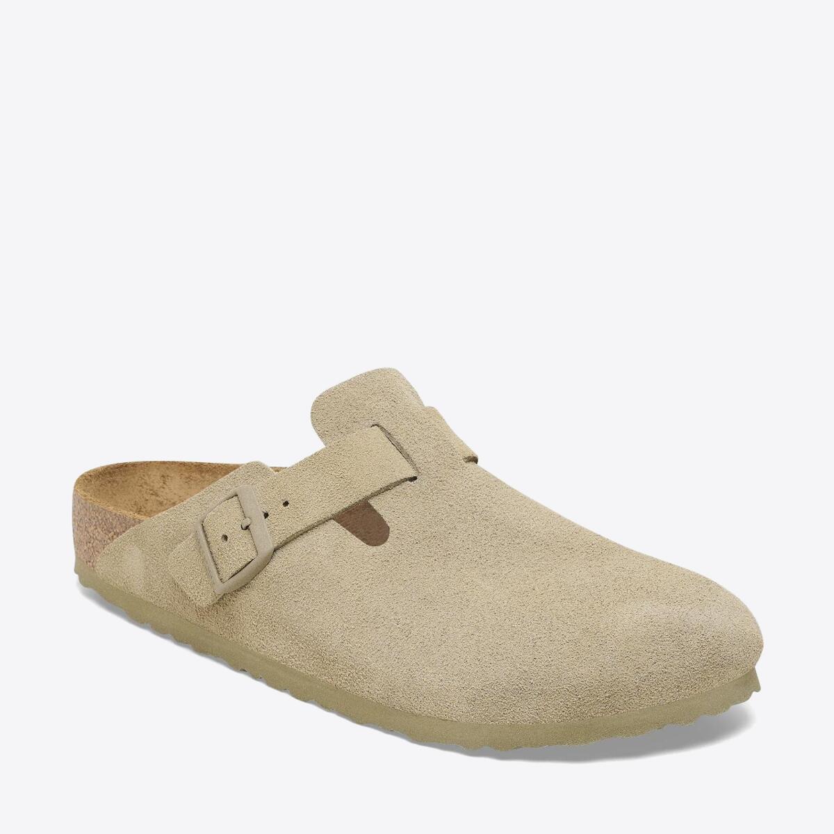 BIRKENSTOCK Boston Suede Faded Khaki - Image 0