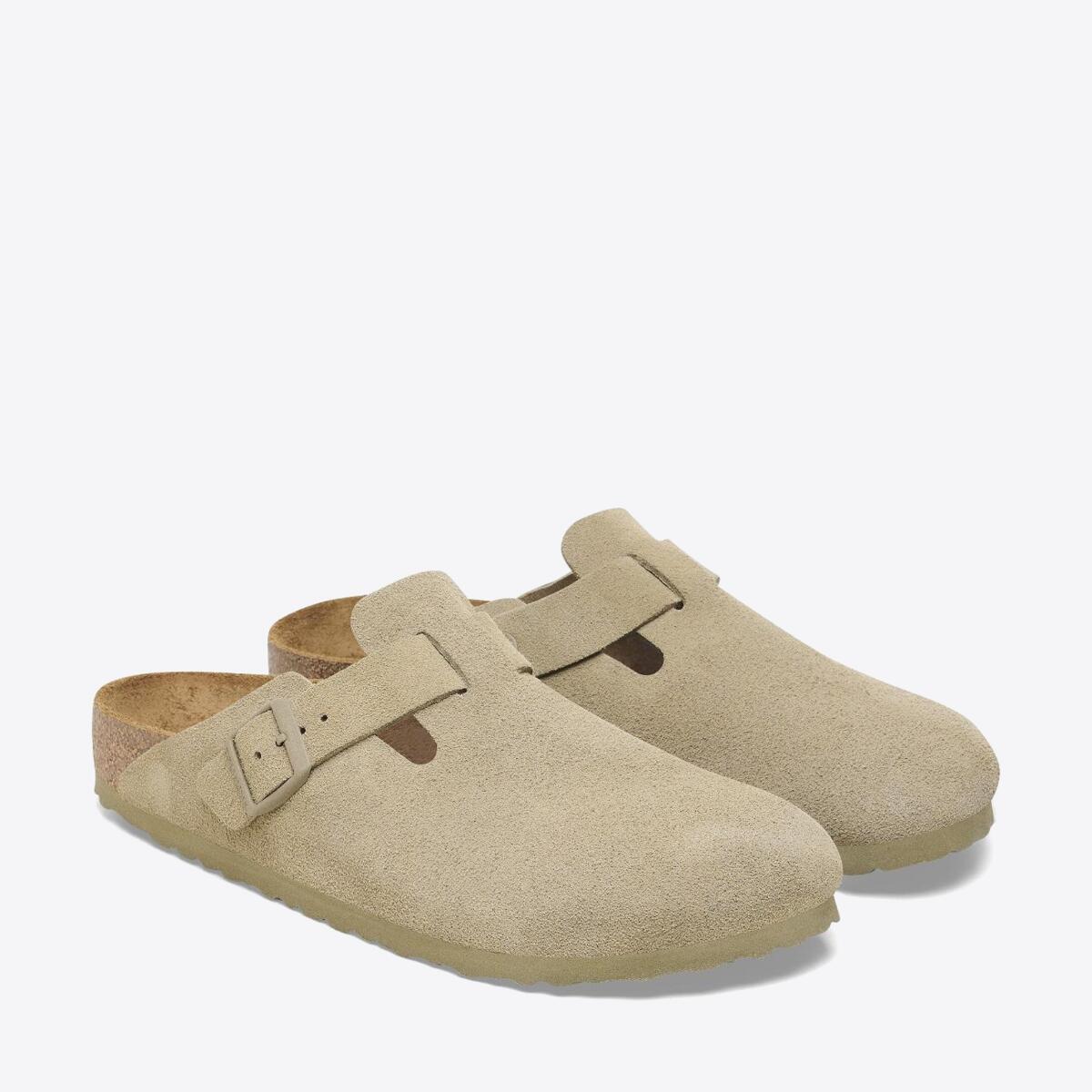 BIRKENSTOCK Boston Suede Faded Khaki - Image 0