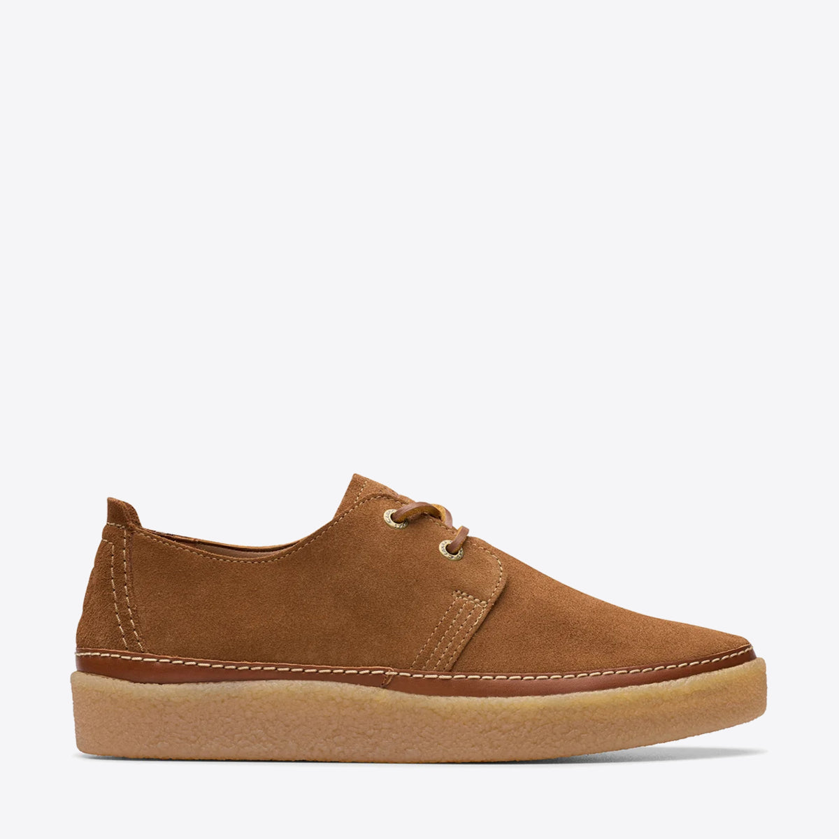 CLARKS Mens Clarkwood Low Cola Suede - Image 1