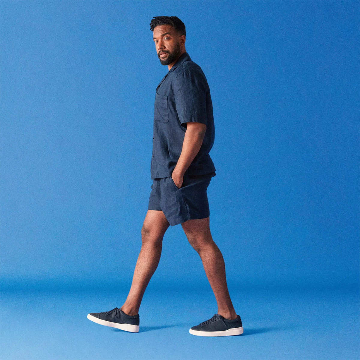 CLARKS Mens Craft Swift Navy Leather - Image 8