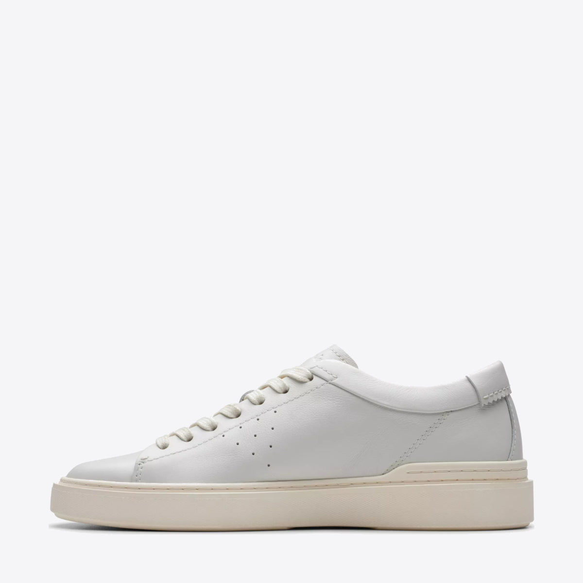 CLARKS Mens Craft Swift White Leather - Image 2