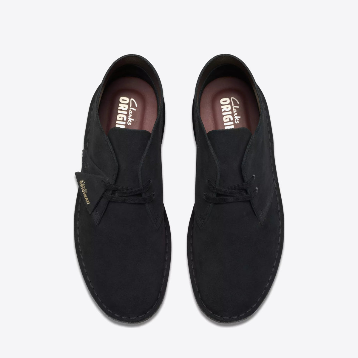 CLARKS Mens Desert Boot Suede Black Suede - Image 6