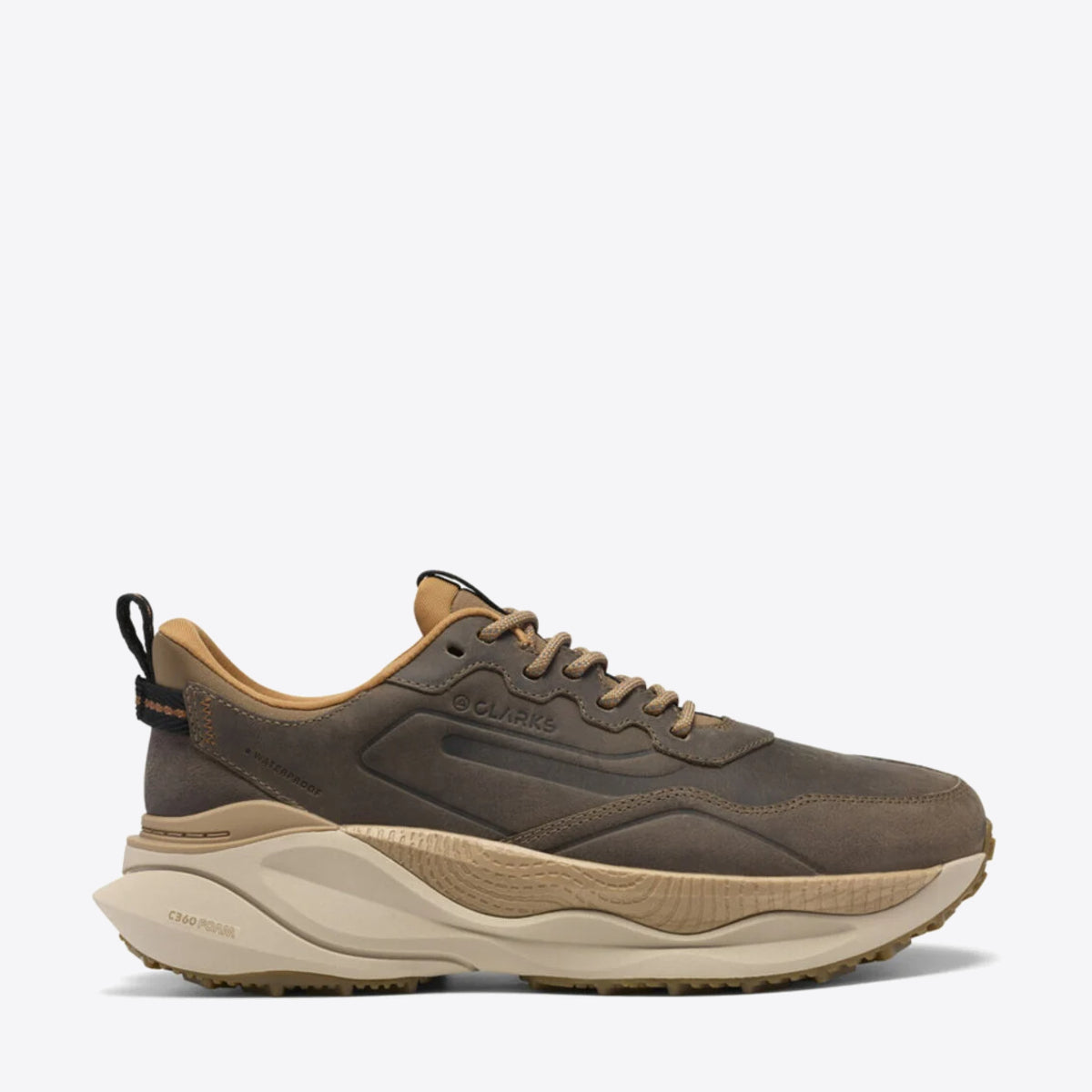 CLARKS Mens Pace Trail WP Dark Sand - Image 0