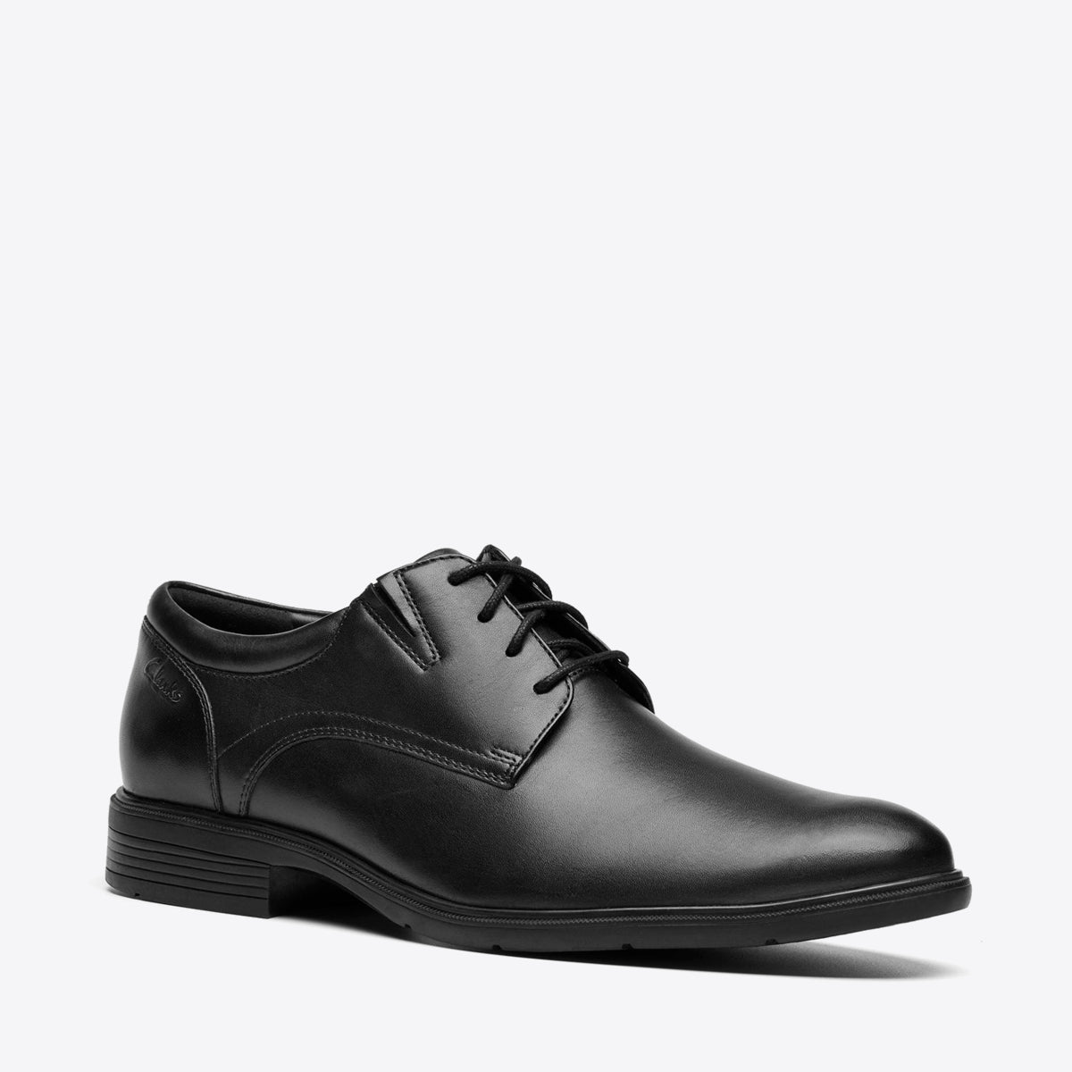 CLARKS Mens Steadwell Lace Black Leather - Image 0